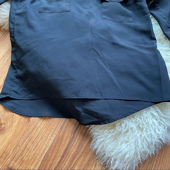 Monteau Women’s Black Semi Sheer High-Low Blouse Size M - Picture 12 of 16